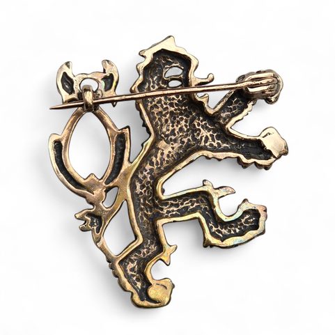 BROOCH, BOHEMIAN LION, BRONZE