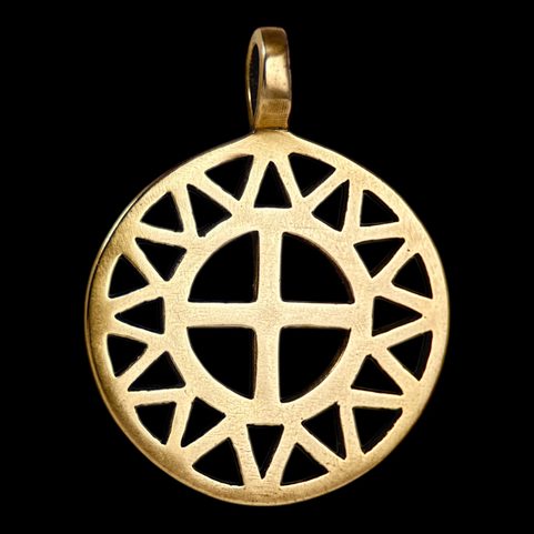SUN AND CROSS, BRONZE PENDANT
