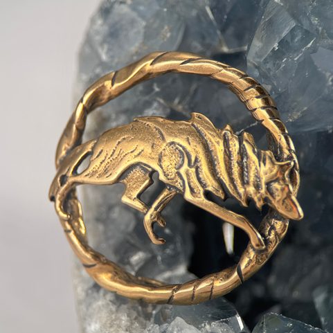 LOUP, BROCHE COSTUME, BRONZE