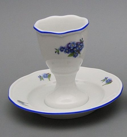 EGG CUP WITH A PLATE FORGET-ME-NOT