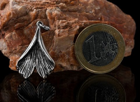 GINKGO, EARRINGS, SILVER