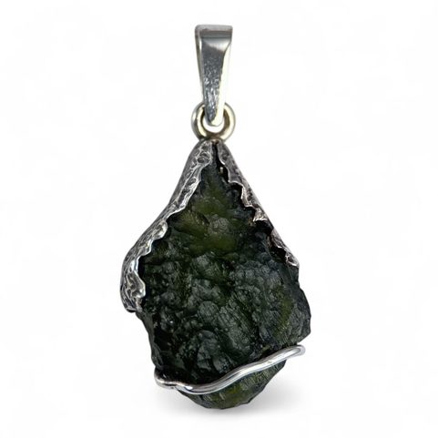 CERES, MOLDAVITE PENDANT, SILVER 925/1000
