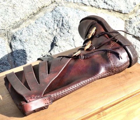 VARYAG, HOHE LEDERSTIEFEL, WIKINGER - BRAUN