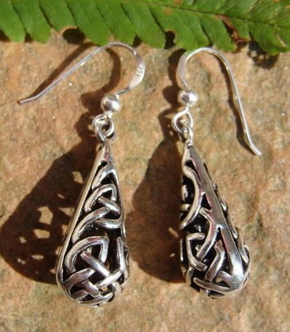TEARS OF THE CELTS, SILVER EARRINGS, 3D COLLECTION, AG 925