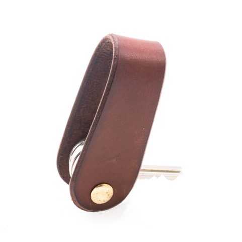MORLEY, LEATHER KEYCHAIN COGNAC