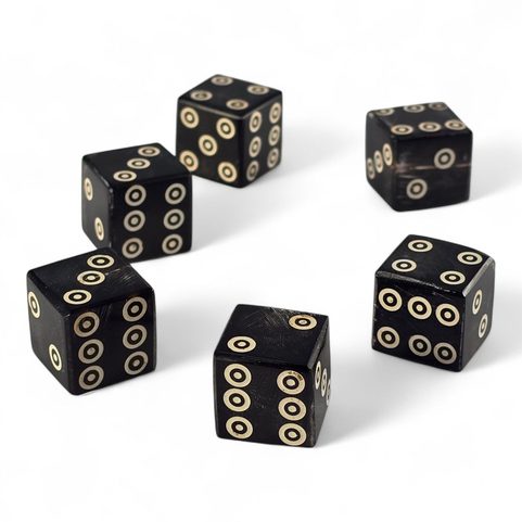 DICE, BLACK - HORN 1 PIECE