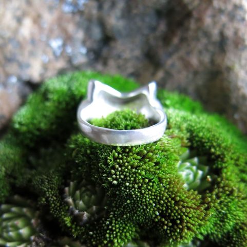 FOX, CUBIST RING, STERLING SILVER