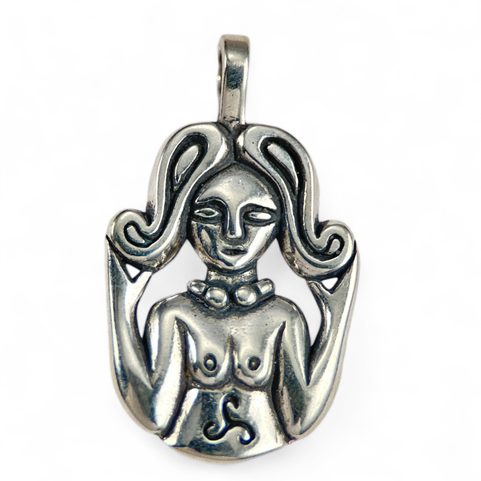 CELTIC GODDESS, SILVER PENDANT