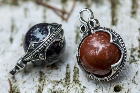 VIKING JASPER BALL PENDANT, GOTLAND, SILVER