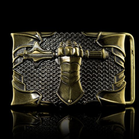 STEEL FIST, BELT BUCKLE, BRASS