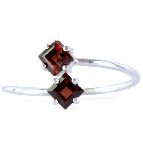 GORDICA, BAGUE, GRENAT ARGENT 925/1000