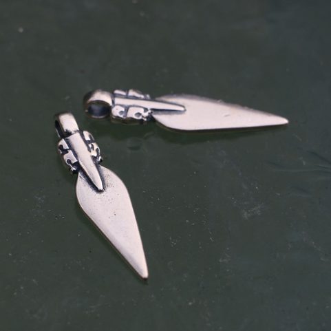 VENDEL SPEAR WITH BEAR, STERLING SILVER PENDANT