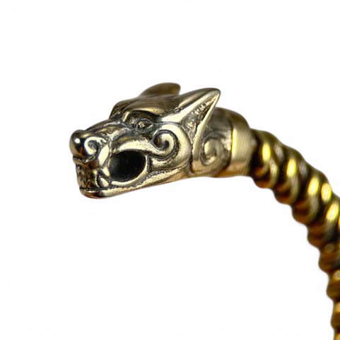 WOLF FENRIR, GEFLOCHTENES MESSINGARMBAND