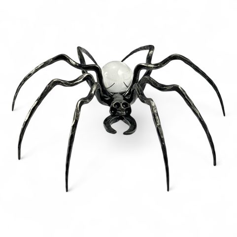 BLACK WIDOW, FORGED SPIDER FIGURE WITH GLASS