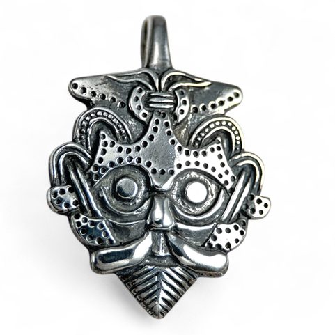 VIKING HEAD PENDANT, GNEZDOVO, SILVER 925