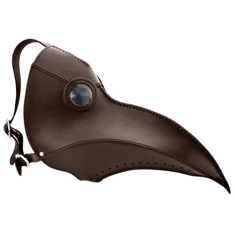 PLAGUE DOCTOR, LEATHER MASK BROWN
