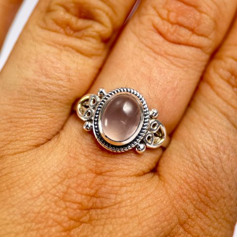 STROMBOLI, RING, ROSE QUARTZ, SILVER 925/1000