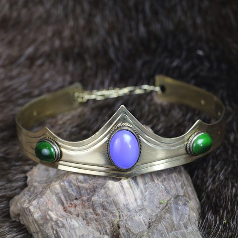 CARDIOLA - MEDIEVAL CROWN, BRASS AND GLASS