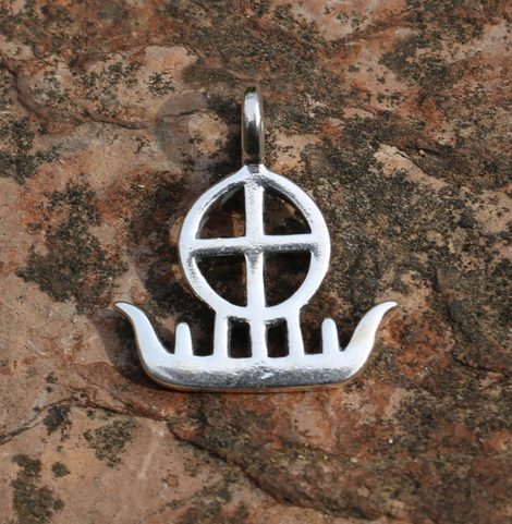 SUN BOAT, SILVER PENDANT