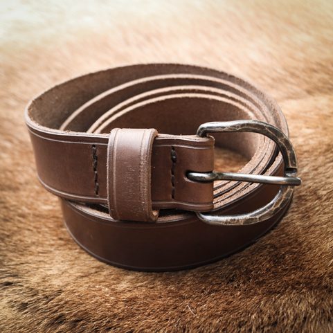 LEATHER BELT WITH FORGED BUCKLE, PERUNIKA SYSTEM