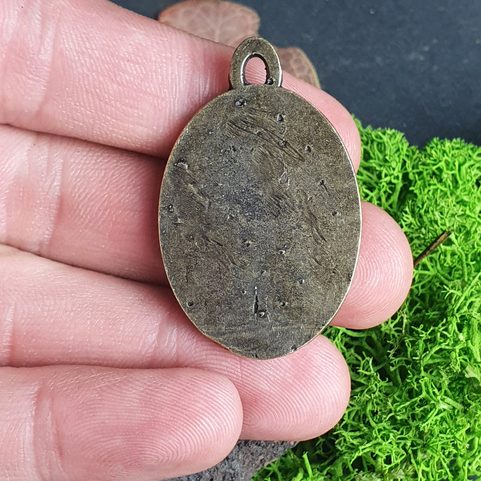 NIGHT MAGIC - MUSHROOMS :), PENDANT, ZINC, OLD BRASS