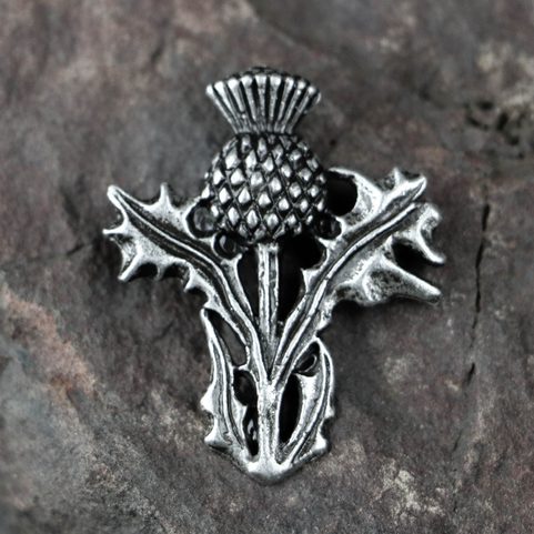 SCOTTISH THISTLE - ALBA, ZINC PENDANT, ANTIQUE SILVER
