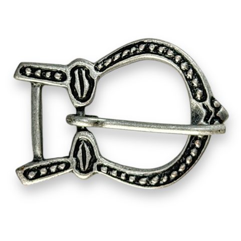 RUS VIKING BELT BUCKLE, ANTIQUE SILVER, ZINC