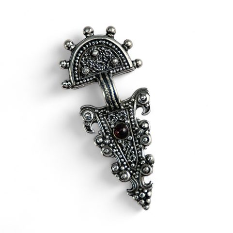 TÊTE D'AIGLE, FIBULE DÉBUT MOYEN ÂGE VERSION PENDENTIF - ARGENT 925