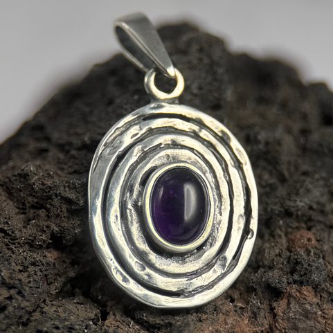 FOREST WELL, PENDENTIF, ARGENT AVEC AMÉTHYSTE