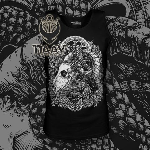 RAM SKULL, MEN'S BLACK AND WHITE TANK TOP