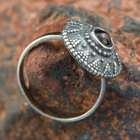 SLAVIC RING WITH GARNET
