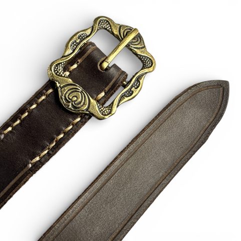 RENAISSANCE LEATHER BELT, BROWN