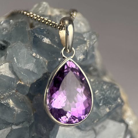 LYRA, SILVER PENDANT, AMETHYST AG 925/1000 XL STONE