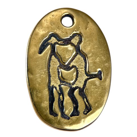 ELSKERE, LOVERS, TANUM PETROGLYPH, BRASS PENDANT