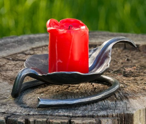 LEAF, FORGED CANDLESTICK