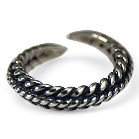 WIKINGER-RING GESTRICKT, SILBER, AG 925