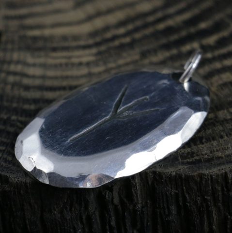 ALGIZ - RUNE, PENDENTIF, ARGENT