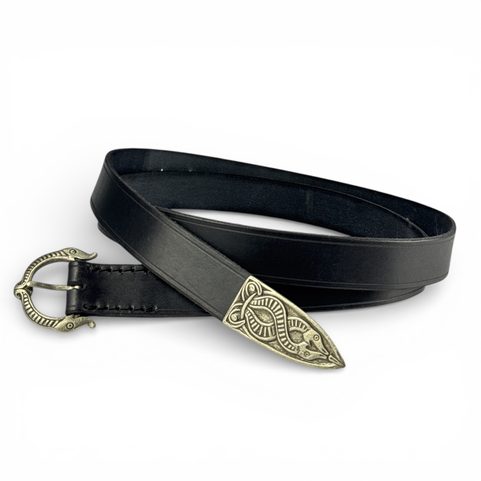 VIKING BELT, BORRE BEAST, LEATHER BLACK