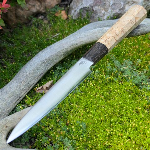 JAPANISCHES PETTY-MESSER AUS ROSTFREIEM STAHL, BIRKE