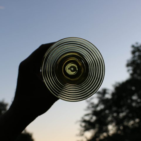 RUM GLASSES, GREEN FOREST GLASS SET OF 2