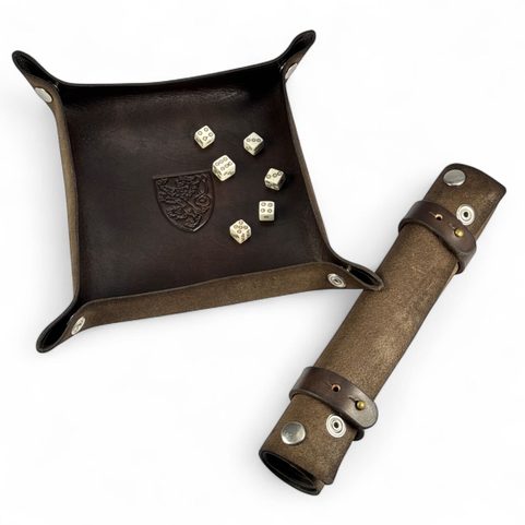 LEATHER SCROLLING DICE TRAY