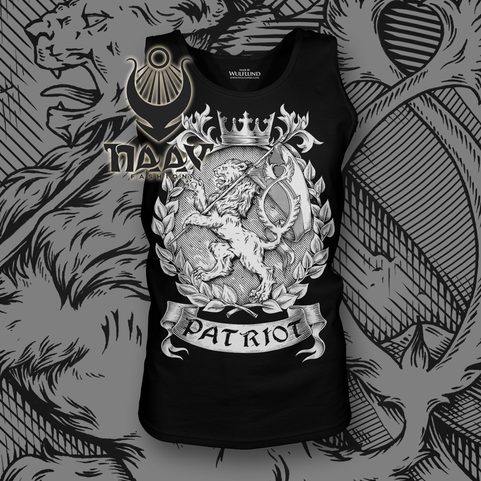 PATRIOT, CZECH LION, MEN'S TANK TOP - BLACK AND WHITE