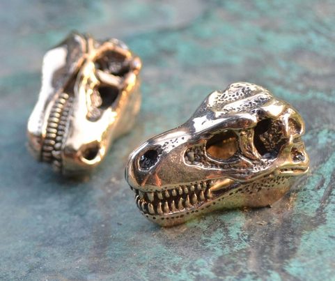 TYRANNOSAURUS REX, T-REX, SKULL PENDANT, BRONZE