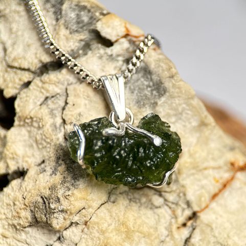 APPOLO, PENDANT - MOLDAVITE, SILVER 925/1000