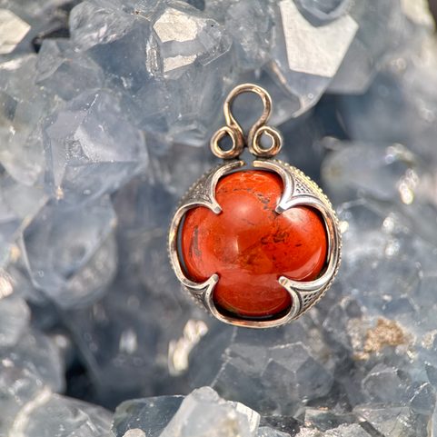 VIKING JASPER BALL PENDANT, GOTLAND, SILVER