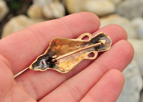 VIKING RAVEN BROOCH, OLAND, SWEDEN, BRONZE BROOCH