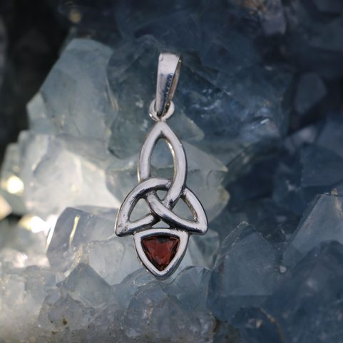KIRA - BOUCLES D'OREILLES, GRENAT, ARGENT