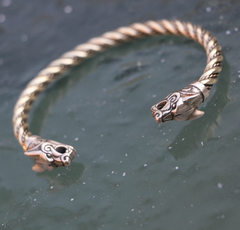 FENRIR, WIKINGERWOLF, ARMBAND, MESSING