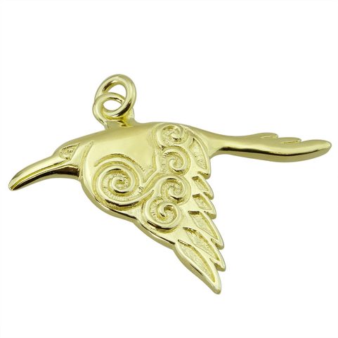 CORVUS PENDENTIF CORBEAU CELTIQUE, OR 14K