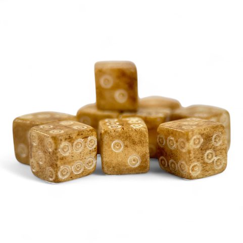 BONE ROMAN DICE - YELLOW